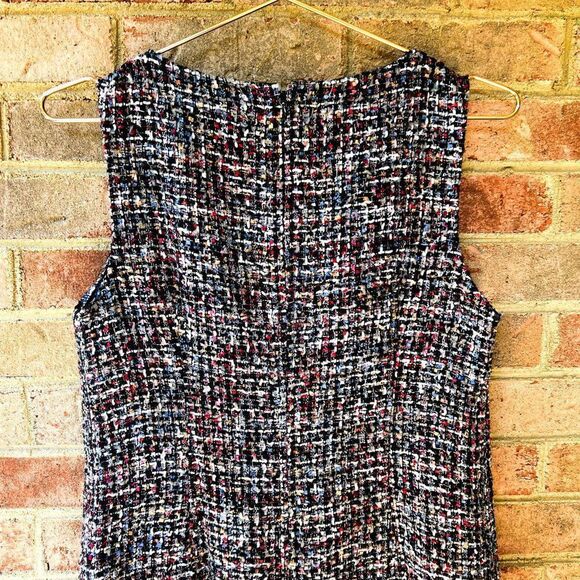 NWT Talbots Black Multi Fringed Festive Tweed Sleeveless Sheath Dress - Picture 13 of 16